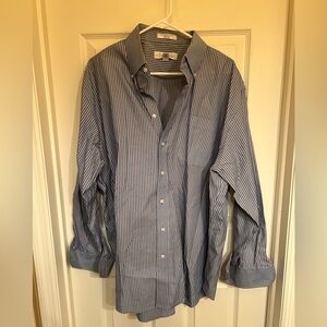 Classic Blue and White Striped Button Down Shirt